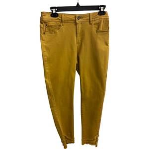 NEW CHARLIE B women's ankle distressed hem pants in amber